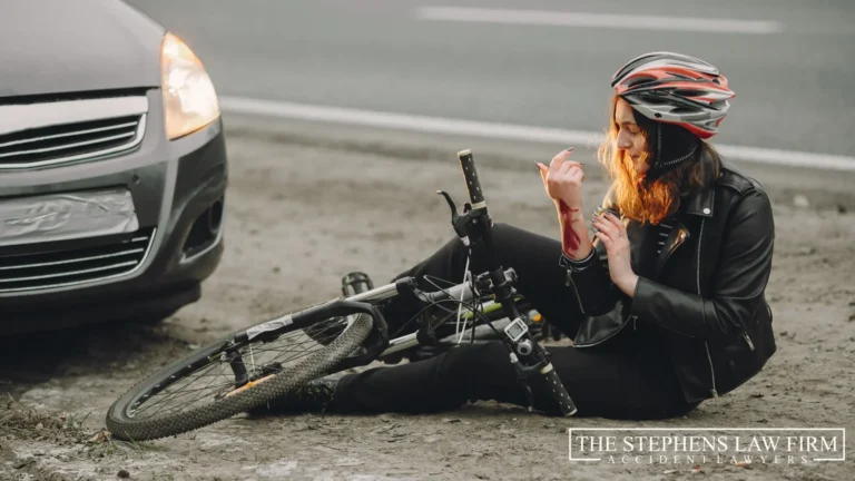 bicycle accident victim in road