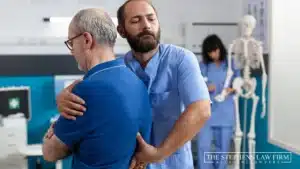 doctor treating patient for spine injury