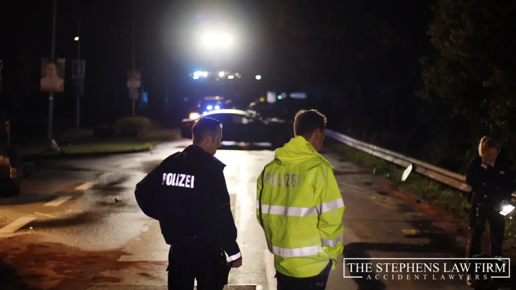 Image of first responders at the car accident scene