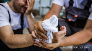 man injured at work