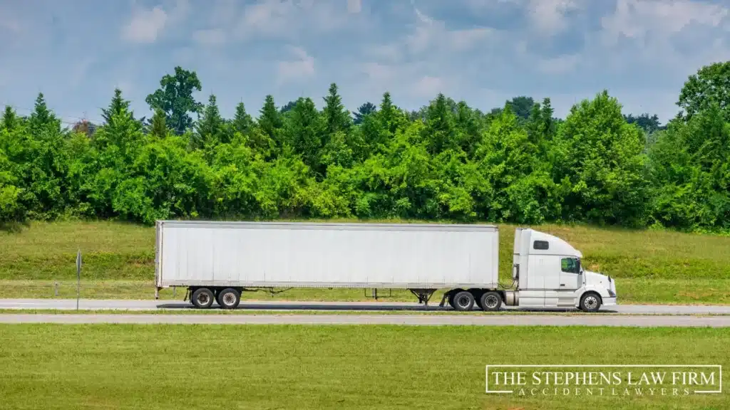 tractor trailer on highway