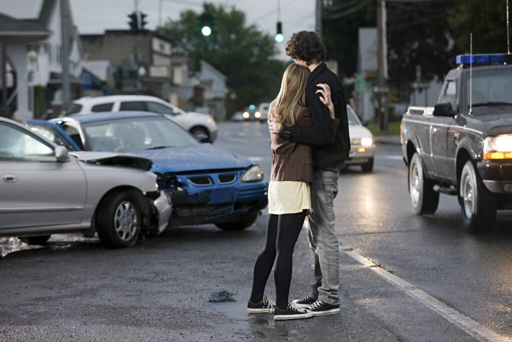 couple after a car accident