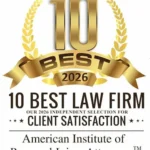 Recognized by the American Institute of Personal Injury Lawyers for "10 Best Law Firms in 2026"