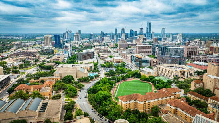 skyview of downtown austin texas