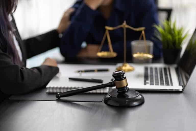 attorney meeting with a client